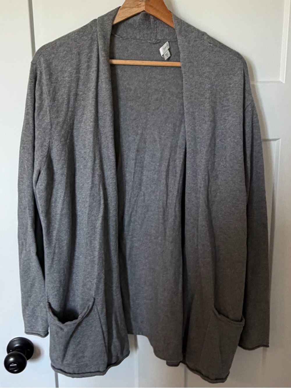 J Jill PureJill Lightweight Cardigan Open-Front Gray Women's Sweater M Cashmere